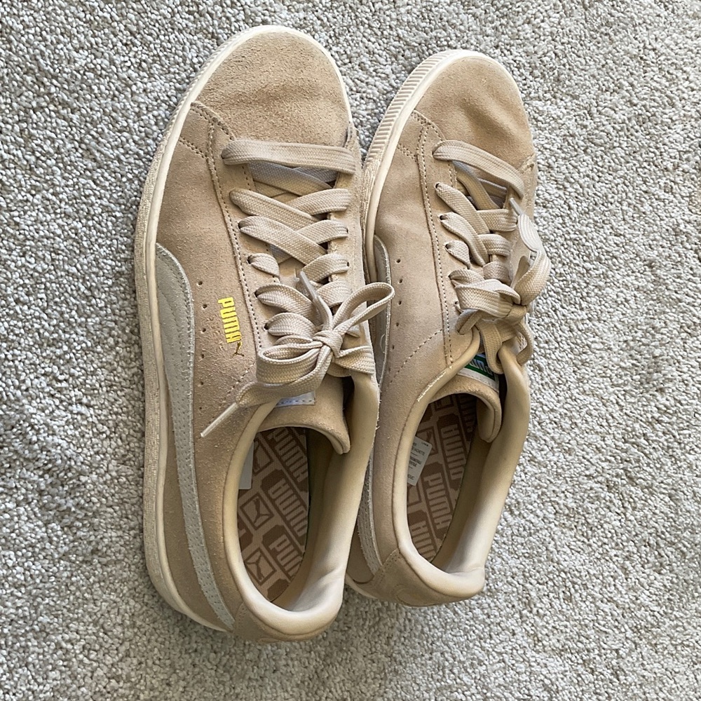 Puma Beige Suede Athletic Shoes